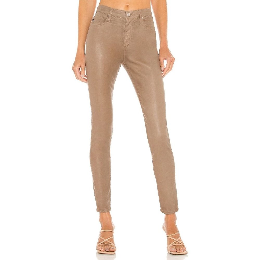 AG Adriano Goldschmied High Rise Jeans in Tan